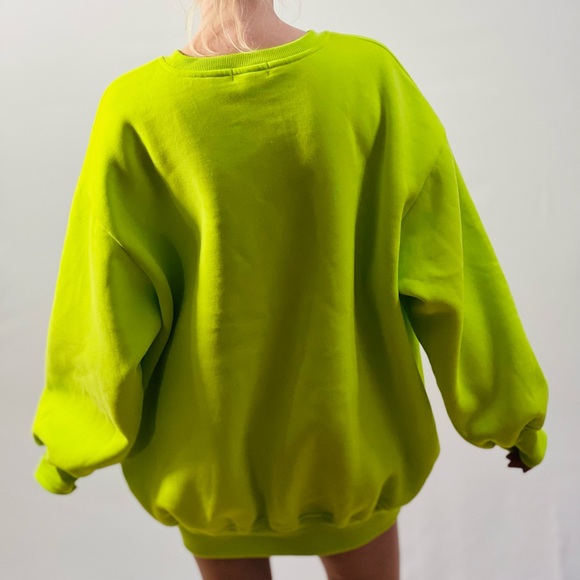 Woman drop shoulder crewneck sweatshirt,hoodie cotton - Picture 7 of 10